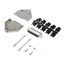 Conector D-Sub 25 pini mamă cu terminal șurub pe cablu | Electronic-mag.ro | Componente Electronice