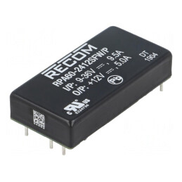 Convertor DC/DC 60W 9-36V la 12V 5A RPA60-2412SFW/P | Electronic-mag.ro | Componente Electronice