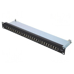 Patch Panel RJ45 Cat6 Rack 24 Porturi Negru | Electronic-mag.ro | Componente Electronice