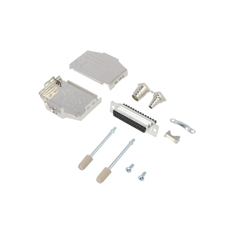 Conector D-Sub 25 PIN Mamă Cu Șuruburi Pe Cablu | Electronic-mag.ro | Componente Electronice