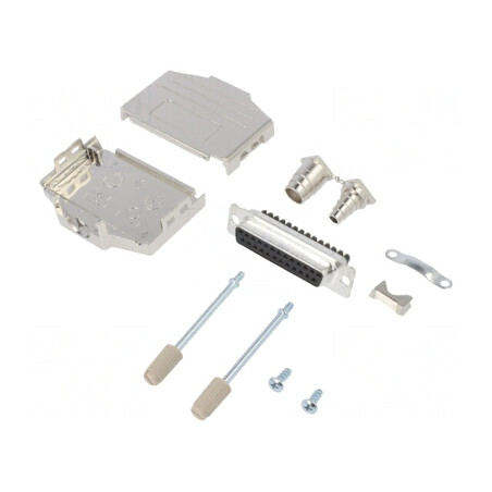 Conector D-Sub 25 PIN Mamă Cu Șuruburi Pe Cablu | Electronic-mag.ro | Componente Electronice