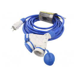Prelungitor alimentare 3 prize albastru 10m 16A | Electronic-mag.ro | Componente Electronice