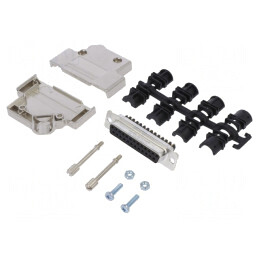 Conector D-Sub 25-Pin Mamă în Unghi 45° cu Terminal Șurub | Electronic-mag.ro | Componente Electronice