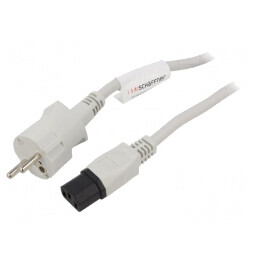 Cablu Alimentare Alb 2m CEE 7/7 la IEC C13 10A 250V | Electronic-mag.ro | Componente Electronice