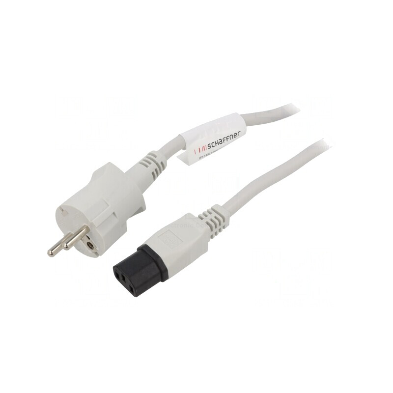 Cablu Alimentare Alb 2m CEE 7/7 la IEC C13 10A 250V | Electronic-mag.ro | Componente Electronice