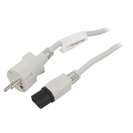 Cablu Alimentare Alb 2m CEE 7/7 la IEC C13 10A 250V | Electronic-mag.ro | Componente Electronice