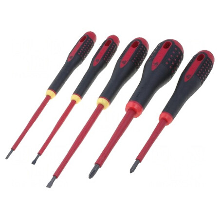 Kit Șurubelnițe Izolate 1kVAC Phillips și Plată 5 Buc. BE-9881S | Electronic-mag.ro | Componente Electronice