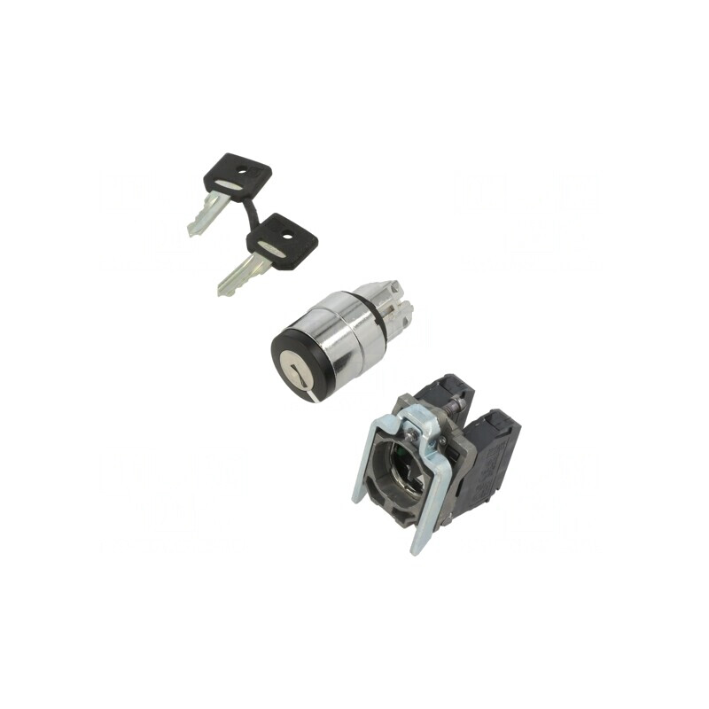 Comutator rotativ cu cheie 22mm 3 NO negru | Electronic-mag.ro | Componente Electronice