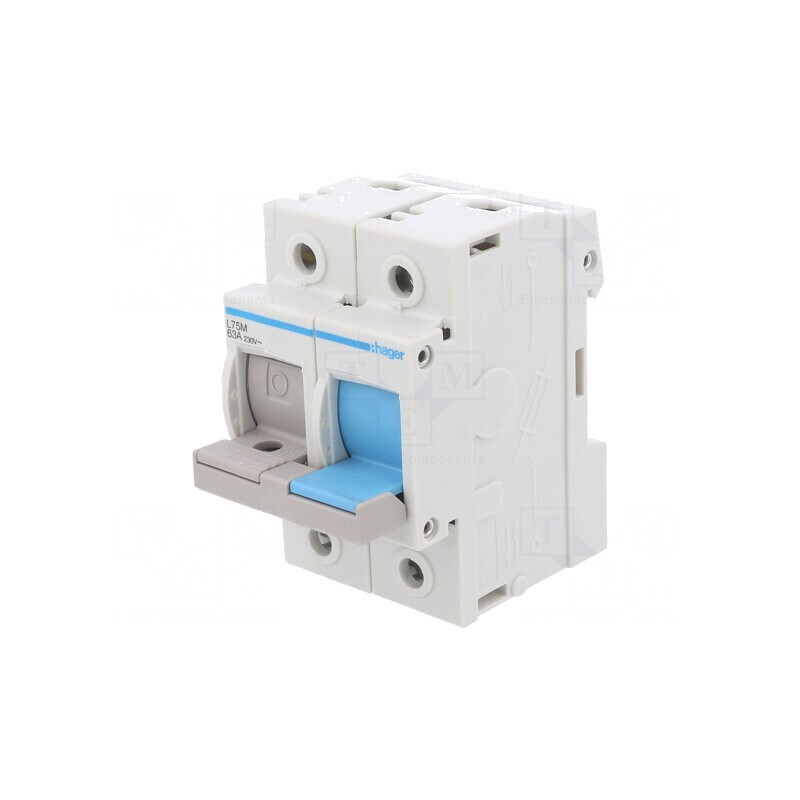 Separator cu Fuzibil D02 63A 400V 2 Poli pentru Șină DIN | Electronic-mag.ro | Componente Electronice