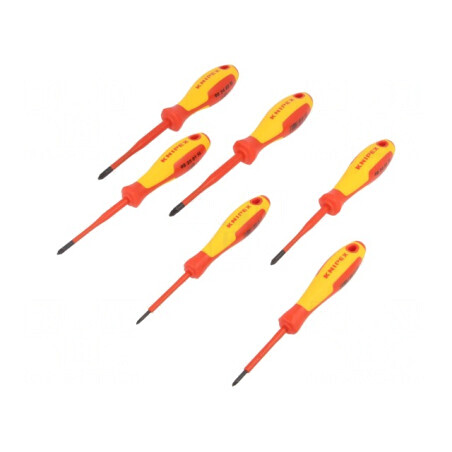 Kit șurubelnițe izolate 1kVAC Phillips/Pozidriv 6 buc. | Electronic-mag.ro | Componente Electronice