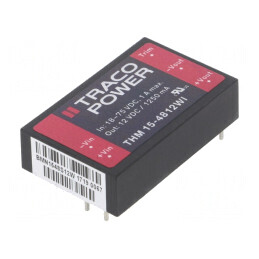 Convertor DC/DC 15W 18-75V la 12V 1250mA THM 15-4812WI | Electronic-mag.ro | Componente Electronice