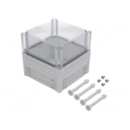 Carcasă montare pe perete gri 190x190x180mm EKHA 180 T | Electronic-mag.ro | Componente Electronice