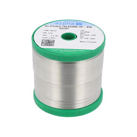 Sârmă de lipit fără plumb 1mm 500g SAC305 TELECORE | Electronic-mag.ro | Componente Electronice