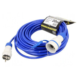 Prelungitor alimentare 20m 16A albastru | Electronic-mag.ro | Componente Electronice