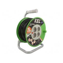 Prelungitor Bobinat 4 Prize PVC Negru 3x1,5mm2 | Electronic-mag.ro | Componente Electronice