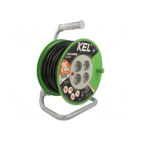 Prelungitor Bobinat 4 Prize PVC Negru 3x1,5mm2 | Electronic-mag.ro | Componente Electronice