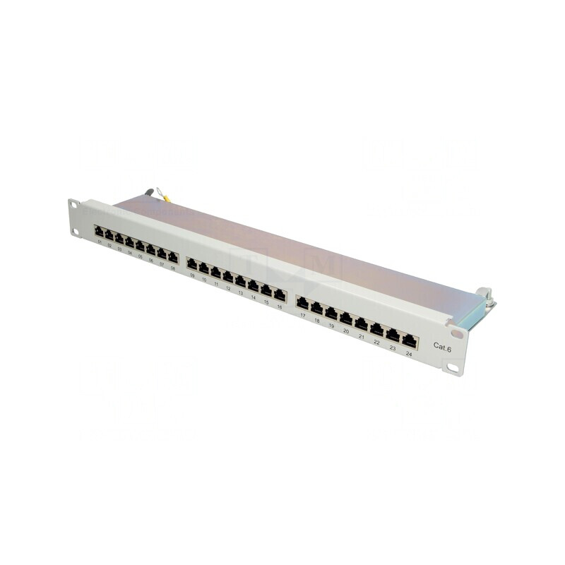 Patch Panel RJ45 Cat6 Rack Gri 24 Porturi | Electronic-mag.ro | Componente Electronice
