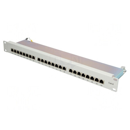 Patch Panel RJ45 Cat6 Rack Gri 24 Porturi | Electronic-mag.ro | Componente Electronice