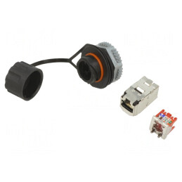 Soclu RJ45 Cat 5e Ecranat IP67 8p8c | Electronic-mag.ro | Componente Electronice