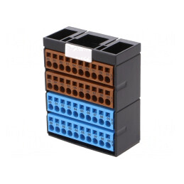Bloc Distribuție cu 2 Piste și 40 Borne, Lățime 56mm | Electronic-mag.ro | Componente Electronice