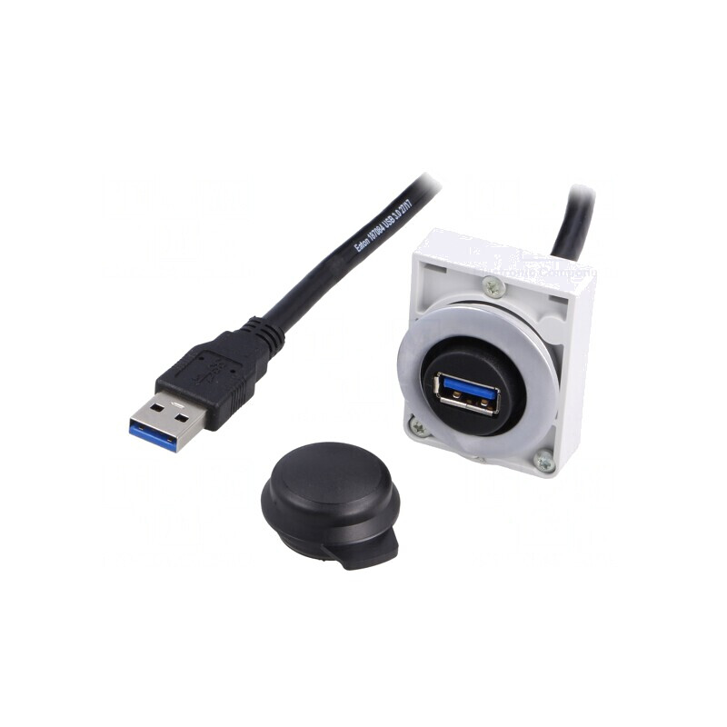Soclu USB 30mm RMQ-Titan Ø30,5mm IP20 0,3m USB 3.0 | Electronic-mag.ro | Componente Electronice