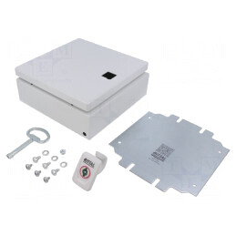 Carcasă montare pe perete 200x200x80mm E-BOX KX | Electronic-mag.ro | Componente Electronice