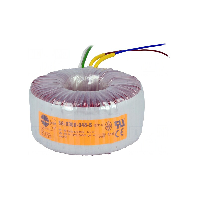 Transformator toroidal 300VA 230V 48V 6,25A cabluri | Electronic-mag.ro | Componente Electronice