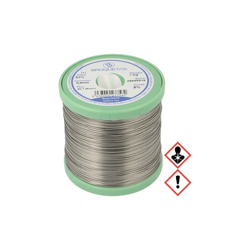 Sârmă de lipit 0,8mm 1000g cu plumb 183°C BROFIL | Electronic-mag.ro | Componente Electronice