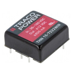 Convertor DC/DC 15W 36-160V la 12V/-12V THN 15-7222WIR | Electronic-mag.ro | Componente Electronice