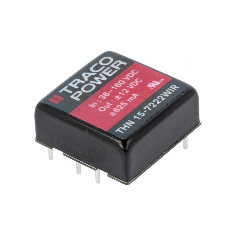 Convertor DC/DC 15W 36-160V la 12V/-12V THN 15-7222WIR | Electronic-mag.ro | Componente Electronice