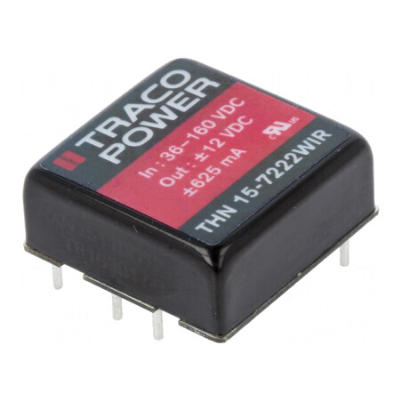 Convertor DC/DC 15W 36-160V la 12V/-12V THN 15-7222WIR | Electronic-mag.ro | Componente Electronice