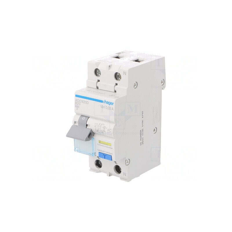 Întrerupător RCBO 20A 30mA 1P+N 240VAC | Electronic-mag.ro | Componente Electronice