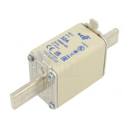 Siguranță gPV 32A 1kVDC NH1 Ceramică Argintie | Electronic-mag.ro | Componente Electronice