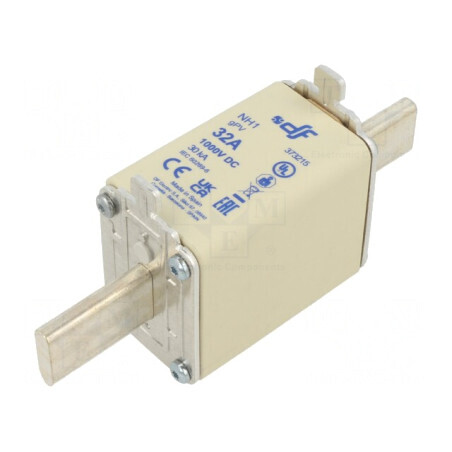 Siguranță gPV 32A 1kVDC NH1 Ceramică Argintie | Electronic-mag.ro | Componente Electronice