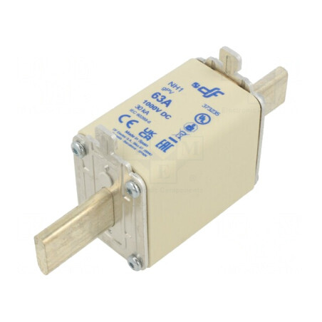 Siguranță gPV 63A 1kVDC NH1 Ceramică Argintie | Electronic-mag.ro | Componente Electronice