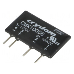 Releu: semiconductor | Ucom: 3÷10VDC | 6A | 0÷100VDC | THT | SIP | CMX100D6