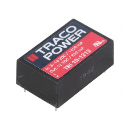 Convertor DC/DC 10W 9-18V la 12V 833mA DIP24 TRI 10-1212 | Electronic-mag.ro | Componente Electronice