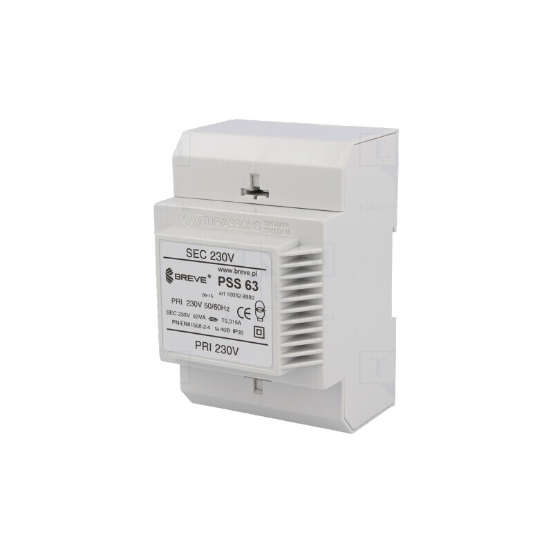 Transformator Alimentare 63VA 230VAC pentru Șină DIN | Electronic-mag.ro | Componente Electronice