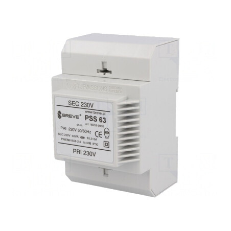 Transformator Alimentare 63VA 230VAC pentru Șină DIN | Electronic-mag.ro | Componente Electronice