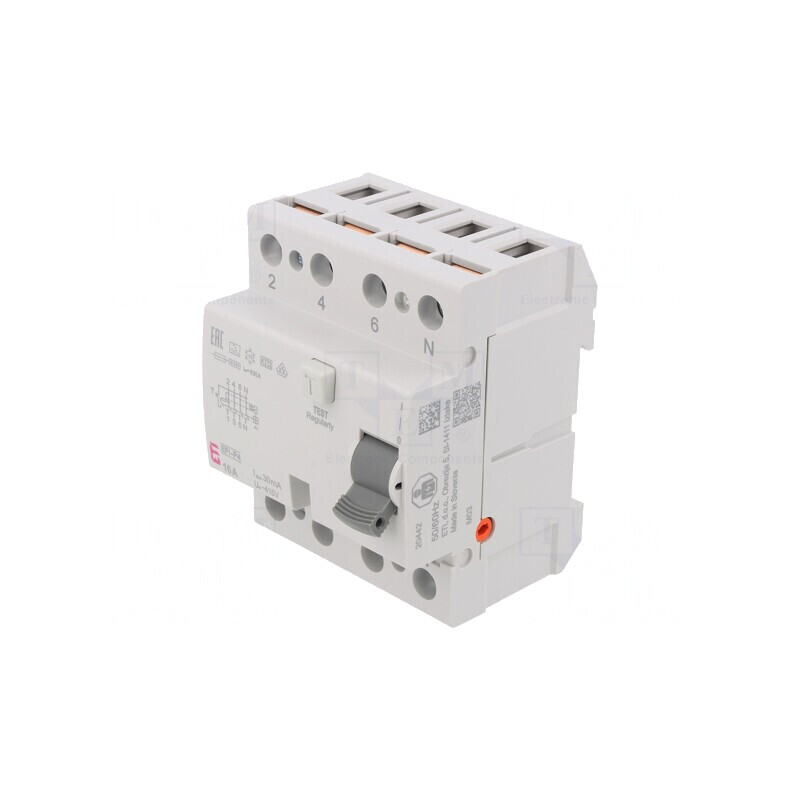Întrerupător diferenţial 16A 30mA 4 Poli 230V/400V | Electronic-mag.ro | Componente Electronice