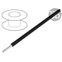 Cablu Cu 28AWG PTFE Negru 30,5m 250V