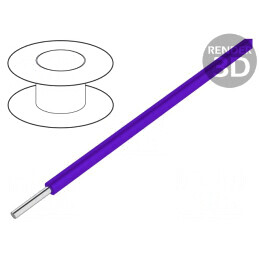 Cablu HookUp Wire Cu 28AWG PTFE Violet 30.5m