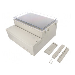 Carcasă de perete ABS gri 296x281x158mm | Electronic-mag.ro | Componente Electronice
