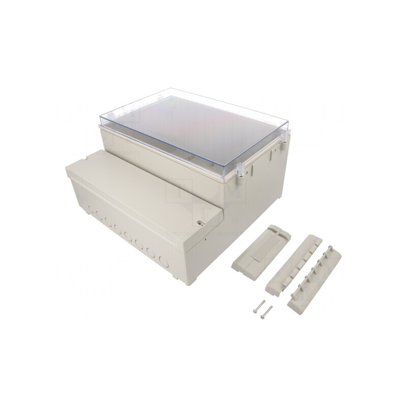 Carcasă de perete ABS gri 296x281x158mm | Electronic-mag.ro | Componente Electronice