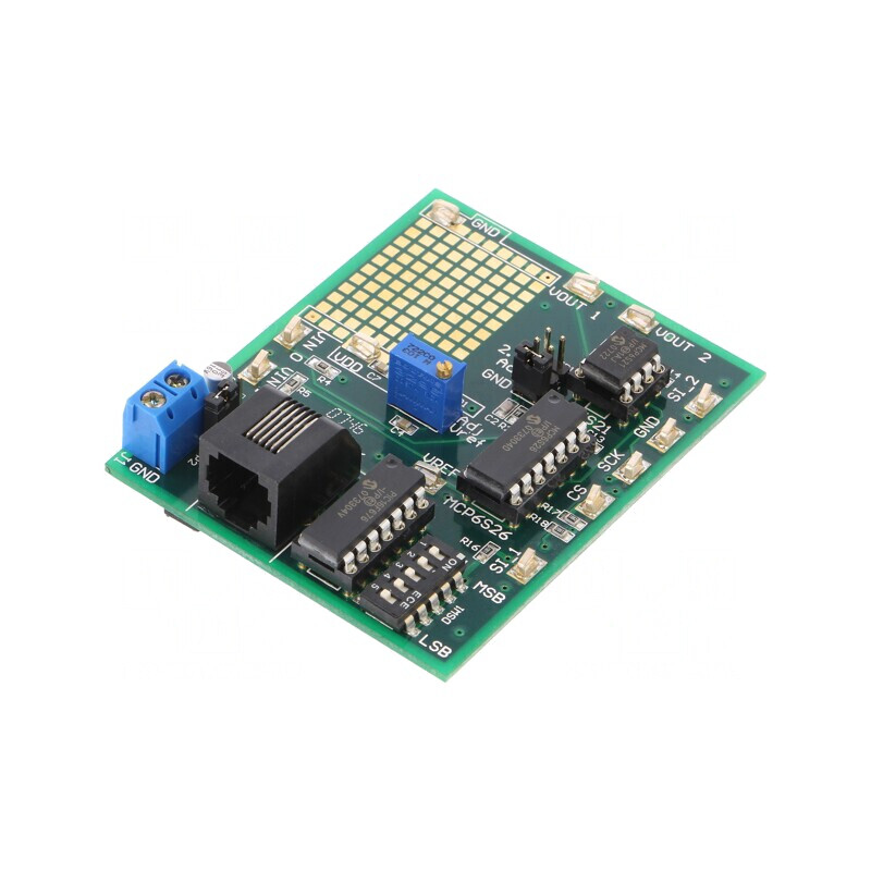 Kit Dezvoltare Microchip MCP6S21 MCP6S26 MCP6S91 PIC16F676 MCP6S2XEV | Electronic-mag.ro | Componente Electronice