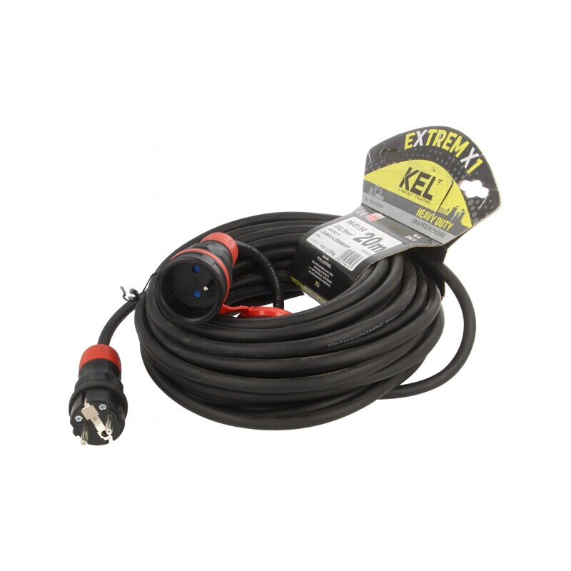 Prelungitor Alimentare 20m Negru 16A | Electronic-mag.ro | Componente Electronice