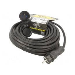 Prelungitor electric negru 20m 16A | Electronic-mag.ro | Componente Electronice