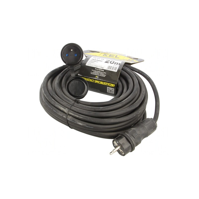 Prelungitor electric negru 20m 16A | Electronic-mag.ro | Componente Electronice
