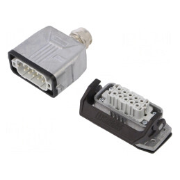 Conector HDC Tată Mamă 250V 16A 10 Pin 10 PE | Electronic-mag.ro | Componente Electronice