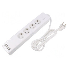 Prelungitor cu 4 Prize și Protecție la Supratensiune 10A | Electronic-mag.ro | Componente Electronice